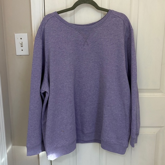 Karen Scott Tops - Karen Scott Sport Crewneck Fleece Lined Sweatshirt in Lavender
